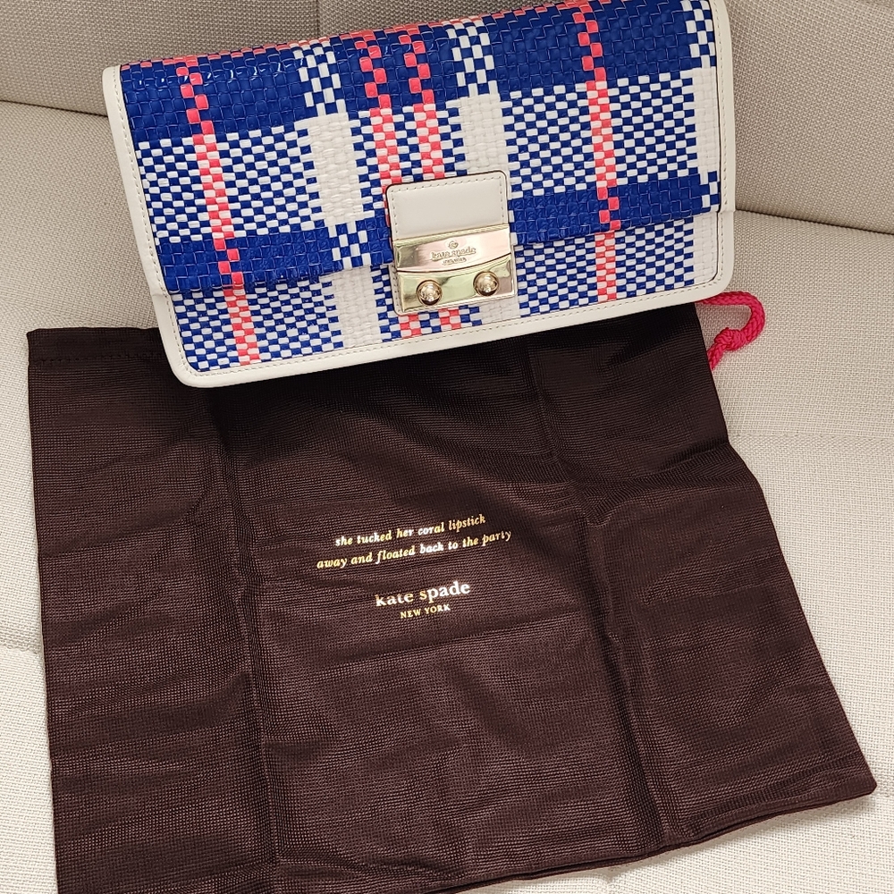 Kate Spade STORYBOOK Woven Bay Drive Chloe Finn Clutch